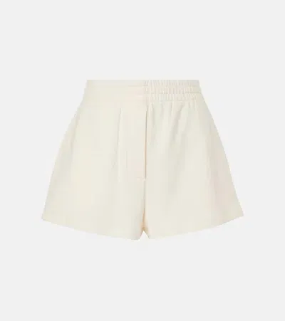 Prada Cotton Fleece Shorts In White