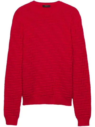 Prada Crew-neck Sweater In Red