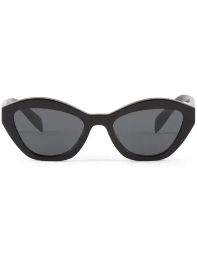 Prada Curved Cat-eye Frame Sunglasses In Black