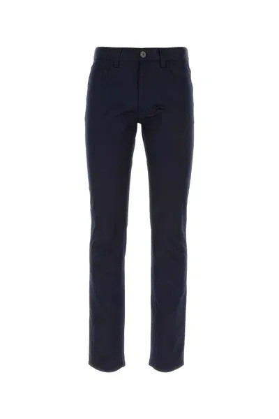 Prada Dark Blue Drill Chino Pant In Navy