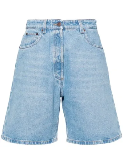 Prada Denim Bermudas In Blue