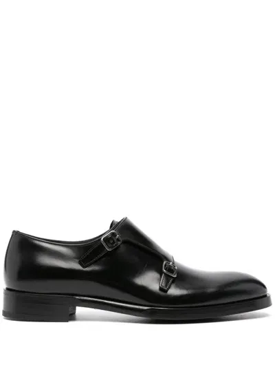 Prada Double-buckle Loafers In Black