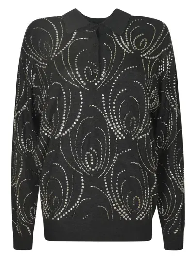 Prada Embellished Sweater In Anthracite