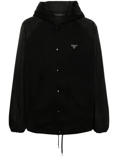 Prada Bomberjacke Mit Logo-applikation In Black