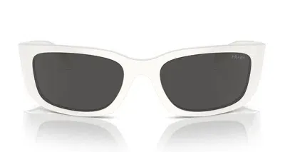 Prada Eyewear Butterfly Frame Sunglasses In White