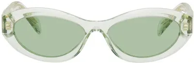 Prada Green Symbole Sunglasses In 14r20e