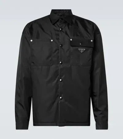 Prada Press-stud Shirt Jacket In Black