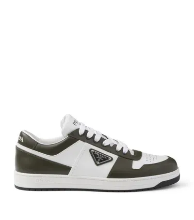 Prada Leather Downtown Sneakers In Multi