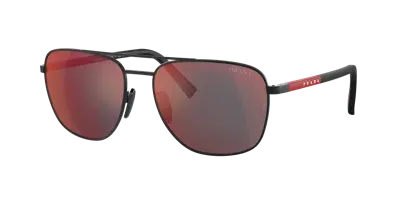 Prada Linea Rossa Man Sunglass Ps 54zs In Dark Grey Mirror Blue,red