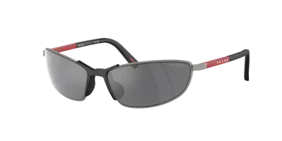 Prada Linea Rossa Man Sunglass Ps 55zs In Grey Mirror Black