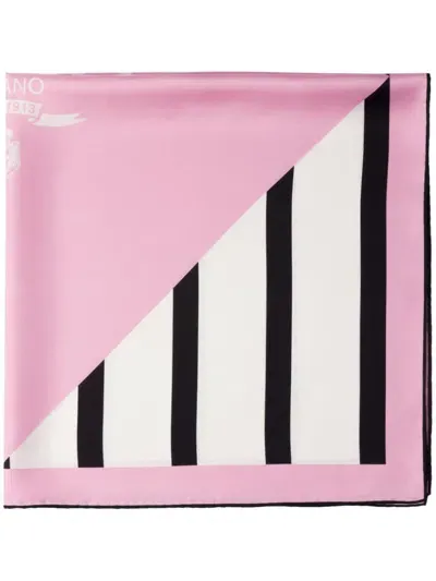 Prada Logo-print Scarf In Pink