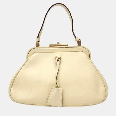 Pre-owned Prada Madras Frame Bag (b11232) In Cream