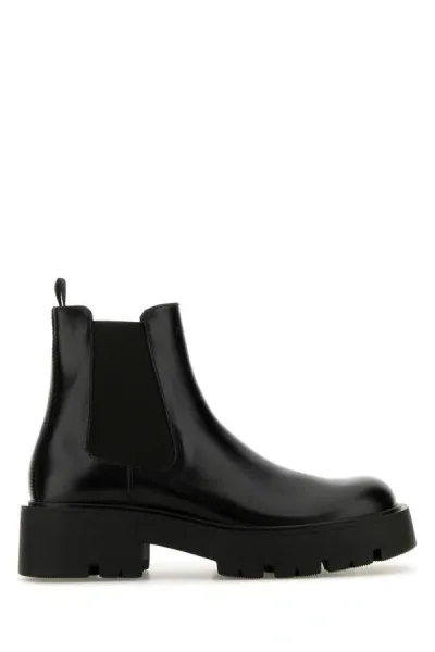 Prada Double Chocolate Chelsea Boot In Black