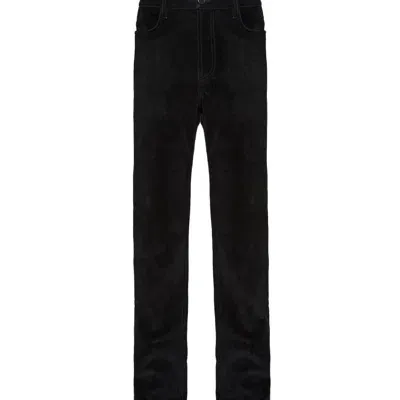 Prada Five-pocket Velvet Denim Jeans In Nero