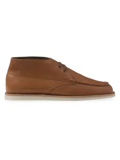 Prada Nappa Leather Chukka Boots In Brown