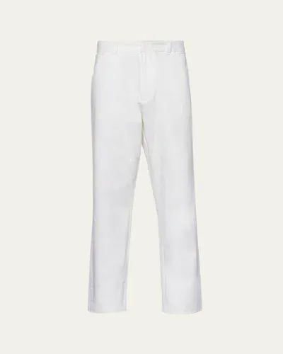 Prada Bull Denim Pants In White