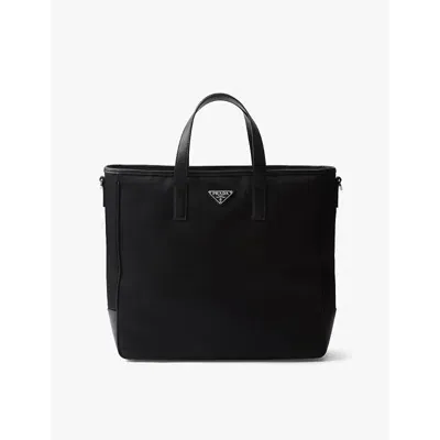 Prada Saffiano Leather Tote In Black