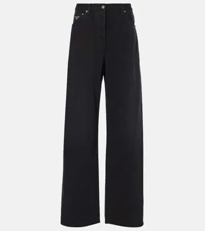 Prada Mid-rise Wide-leg Jeans In Black