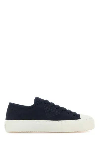 Prada Navy Blue Fabric Sneakers