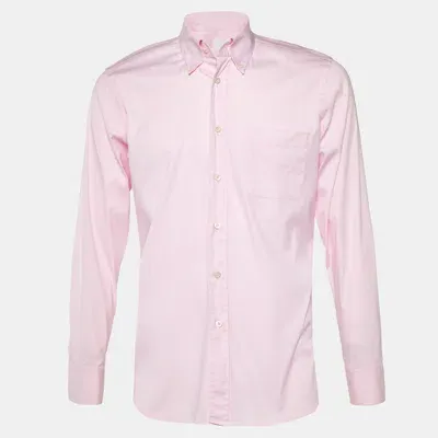 Pre-owned Prada Pink Stretch Cotton Button Down Shirt M