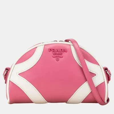 Pre-owned Prada Pink White Calfskin Bag