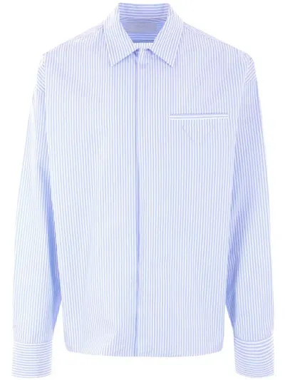 Prada Pinstripe Long-sleeve Shirt In White