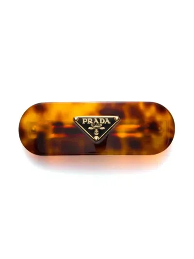 Prada Plexiglas Hair Clip In Braun