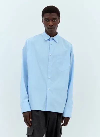 Prada Poplin Shirt In Blue