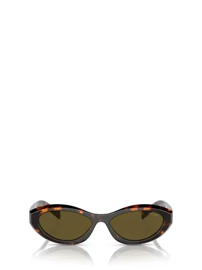 Prada Eyewear Oval In Sage / Honey Tortoise