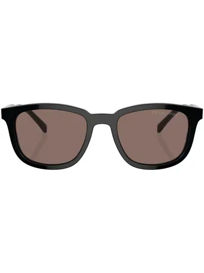 Prada Pr A21s Round Frame Sunglasses In Black