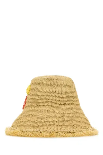 Prada Raffia Hat In Beige