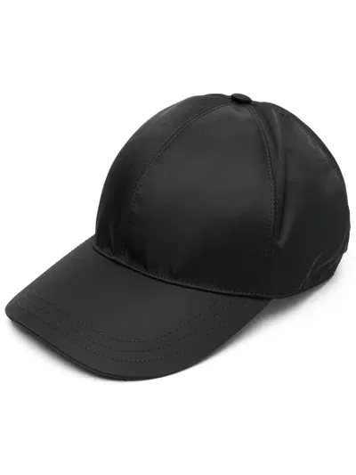 Prada Re-nylon Baseball Cap In Black