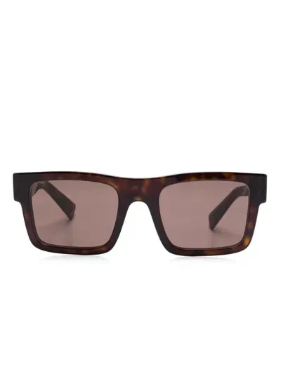 Prada Rectangle-frame Sunglasses In Brown