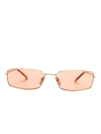 Prada Rectangle-frame Sunglasses In Gold