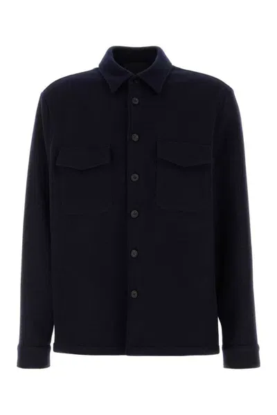 Prada Shirts In Navy Blue