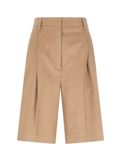 Prada Shorts With Pleats In Brown