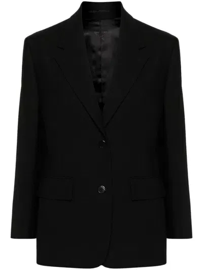 Prada Wool Single-breasted Jacket In Nero