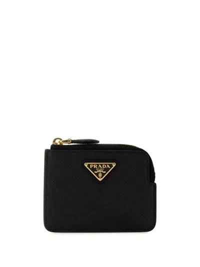 Prada Small Saffiano Leather Wallet In Black