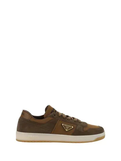 Prada Downtown Sneakers In Brown