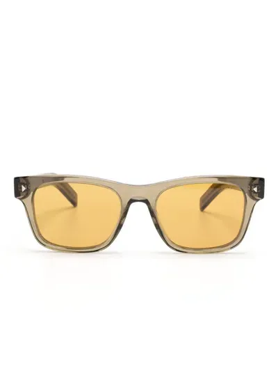 Prada Sonnenbrille Mit Eckigem Gestell In Nude