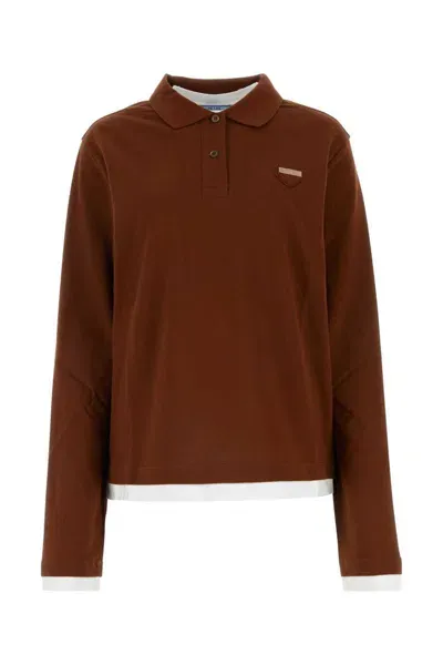 Prada T-shirt In Brown