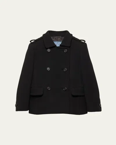 Prada Tailored Double-breast Wool Jacket In F0002 Nero