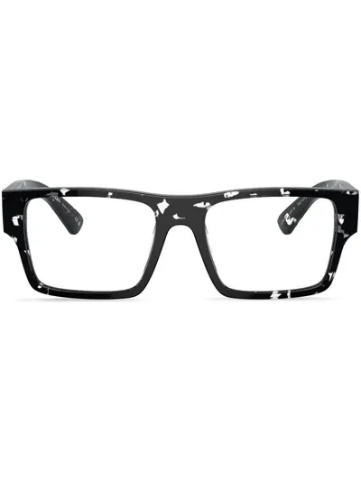 Prada Tortoiseshell-effect Square Glasses In Black