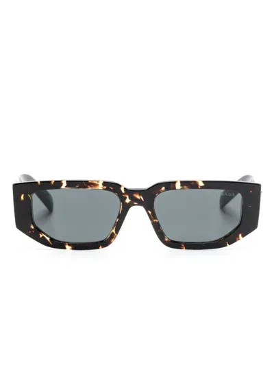 Prada Sonnenbrille Mit Triangel-logo In Brown