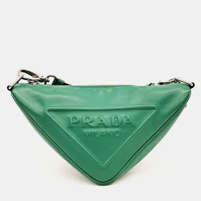 Pre-owned Prada Triangle Shoulder Bag In Green