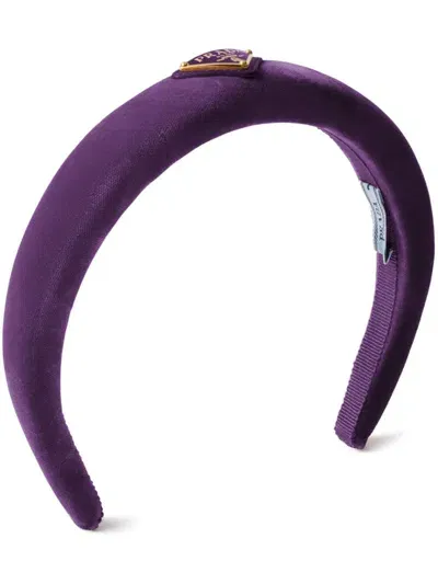 Prada Velvet Headband In Violett