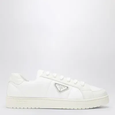 Prada White Nappa Leather And Re-nylon Sneaker