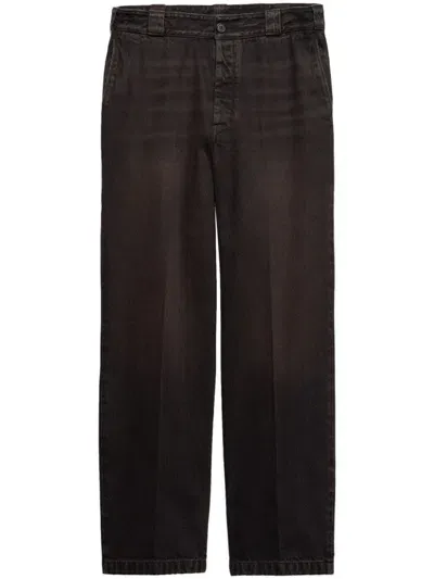 Prada Jeans Gamba Ambia In Brown