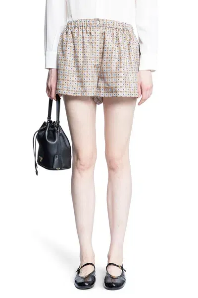 Prada Woman Beige Shorts In Neutral