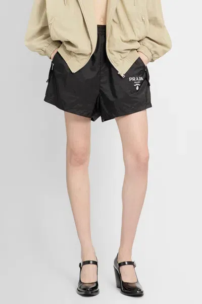 Prada Woman Black Shorts In Multi